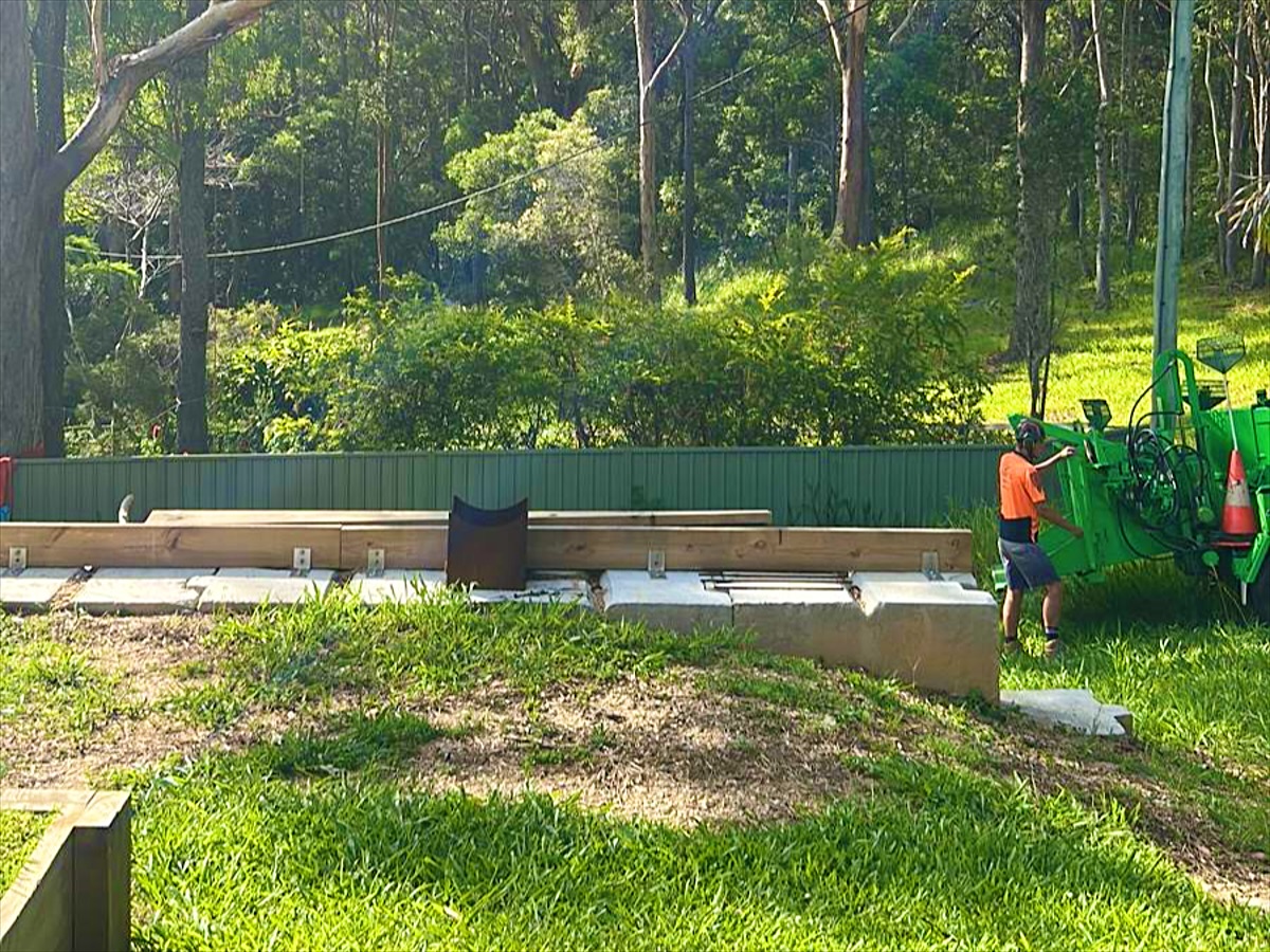 Lawn and lower wall